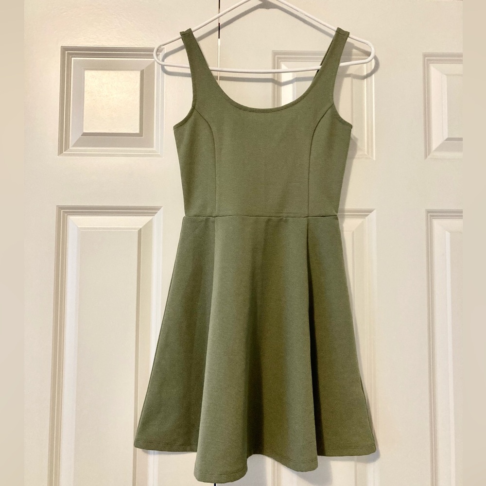 H&M Olive Skater Dress Size 4